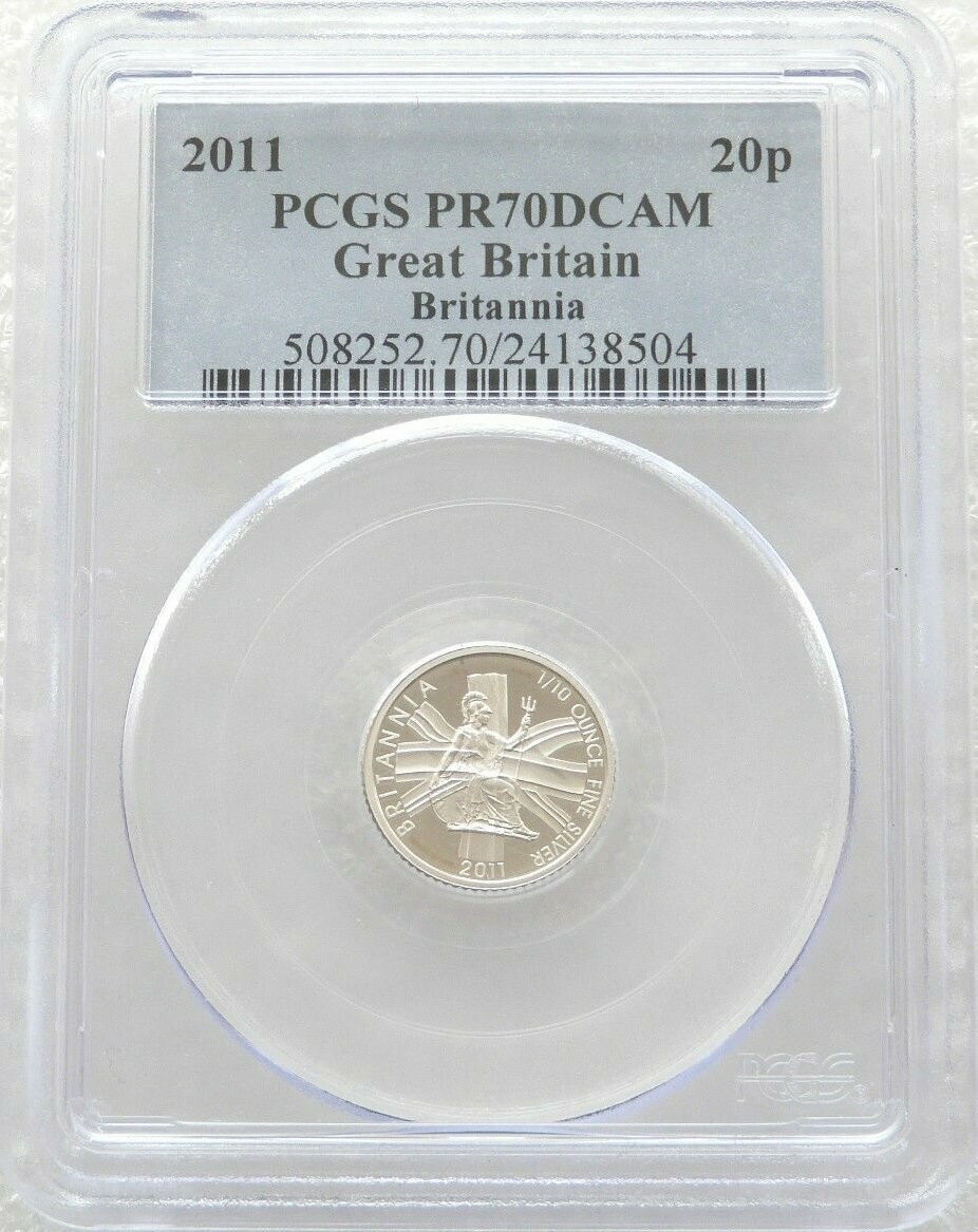 2011 Britannia 20p Silver Proof 1/10oz Coin PCGS PR70 DCAM