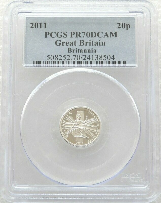 2011 Britannia 20p Silver Proof 1/10oz Coin PCGS PR70 DCAM