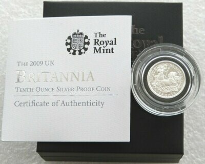 2009 Britannia 20p Silver Proof 1/10oz Coin Box Coa