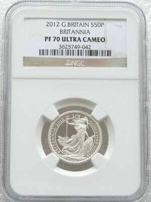 2012 Britannia 50p Silver Proof 1/4oz Coin NGC PF70 UC