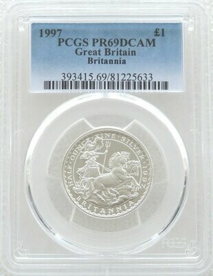 1997 Britannia £1 Silver Proof 1/2oz Coin PCGS PR69 DCAM