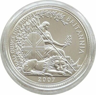 2007 Britannia £1 Silver Matte Proof 1/2oz Coin - 2007 Design