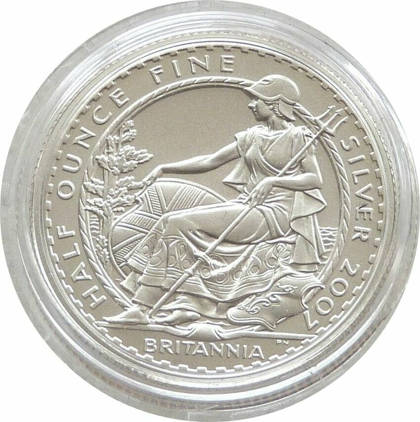 2007 Britannia £1 Silver Matte Proof 1/2oz Coin - 2005 Design