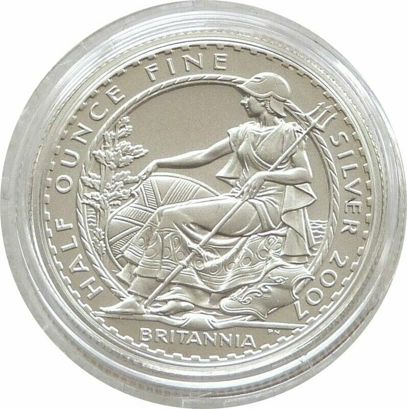 2007 Britannia £1 Silver Matte Proof 1/2oz Coin - 2005 Design