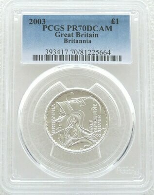2003 Britannia £1 Silver Proof 1/2oz Coin PCGS PR70 DCAM