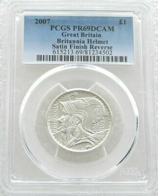 2007 Britannia £1 Silver Matte Proof 1/2oz Coin PCGS PR69 DCAM - 2003 Design