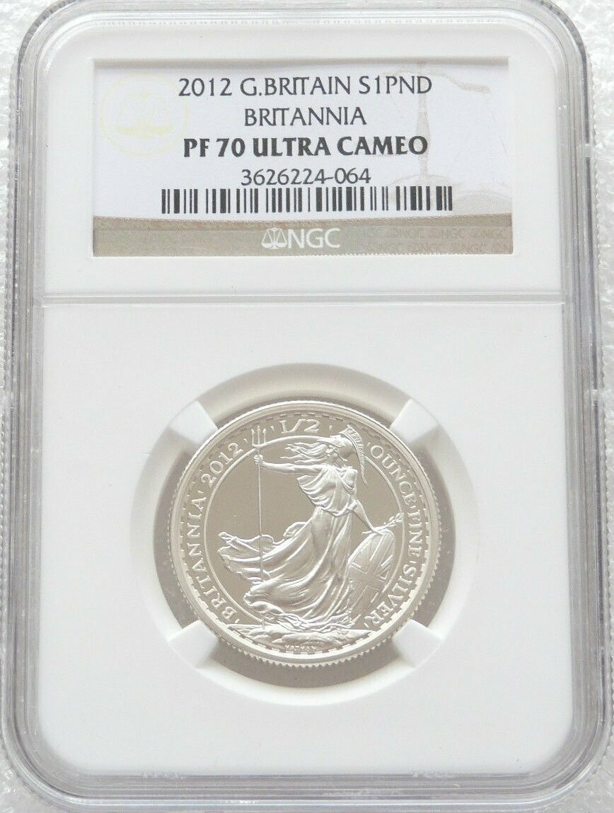 2012 Britannia £1 Silver Proof 1/2oz Coin NGC PF70 UC