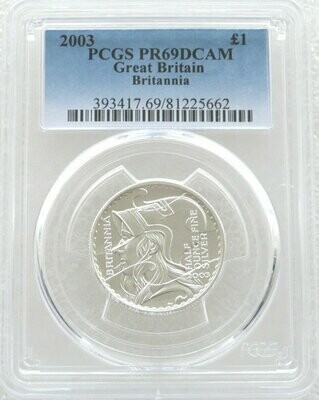 2003 Britannia £1 Silver Proof 1/2oz Coin PCGS PR69 DCAM