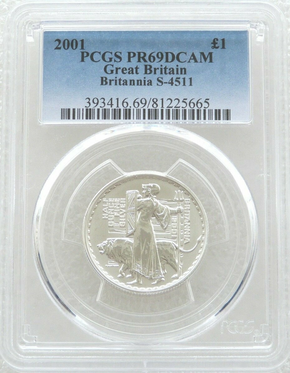 2001 Britannia £1 Silver Proof 1/2oz Coin PCGS PR69 DCAM