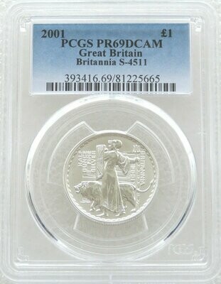 2001 Britannia £1 Silver Proof 1/2oz Coin PCGS PR69 DCAM