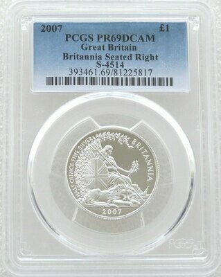 2007 Britannia £1 Silver Proof 1/2oz Coin PCGS PR69 DCAM