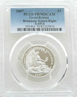 2007 Britannia £1 Silver Proof 1/2oz Coin PCGS PR70 DCAM
