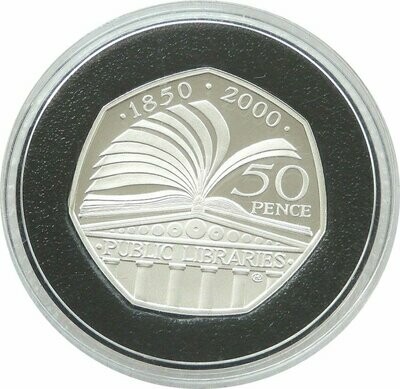 2009 Public Library 50p Silver Proof Coin - 2000