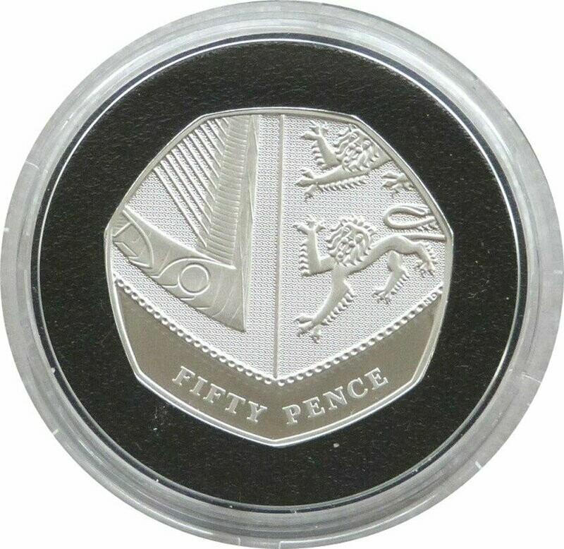 2009 Royal Shield of Arms 50p Silver Proof Coin