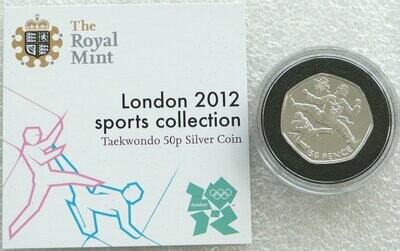 2011 London Olympic 2012 Sports Collection Taekwondo 50p Silver Coin Coa