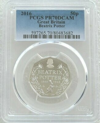 2016 Beatrix Potter 50p Silver Proof Coin PCGS PR70 DCAM