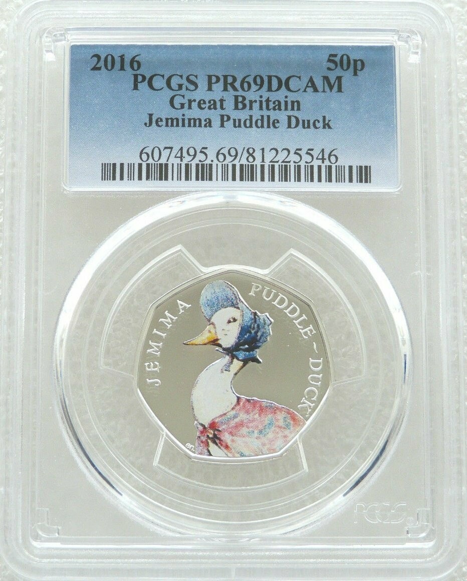 2016 Jemima Puddle-Duck 50p Silver Proof Coin PCGS PR69 DCAM