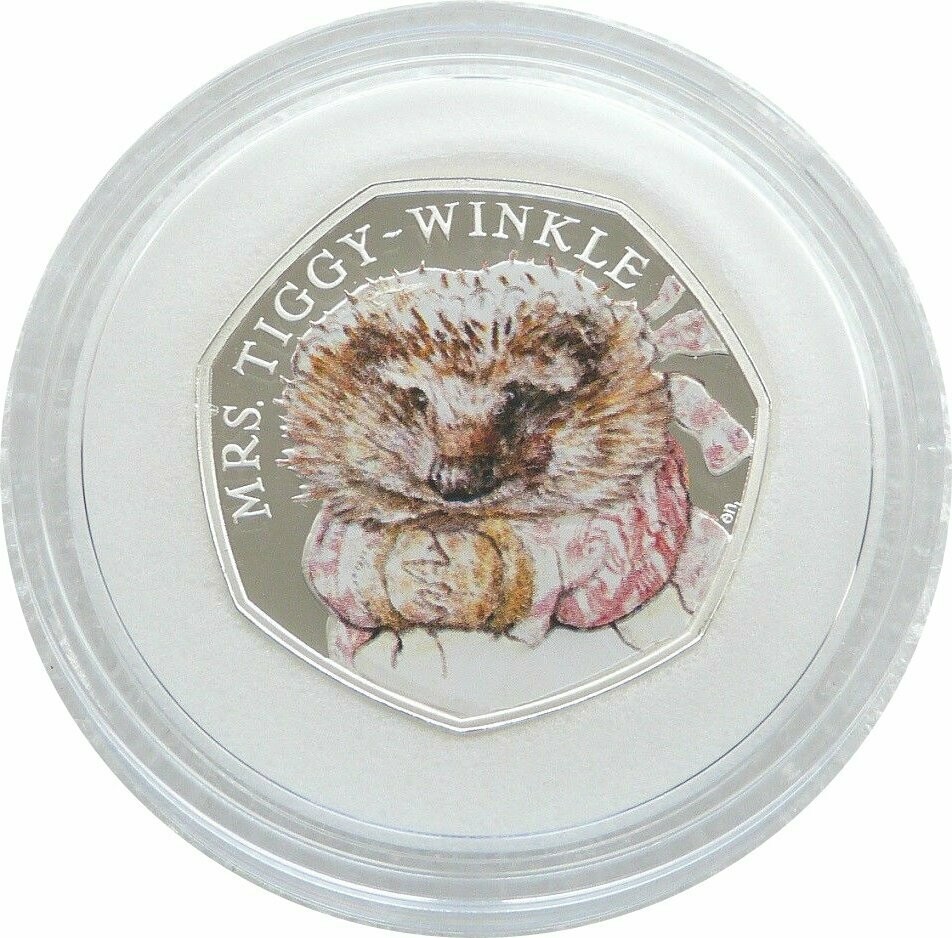 2016 Mrs Tiggy-Winkle 50p Silver Proof Coin Box Coa
