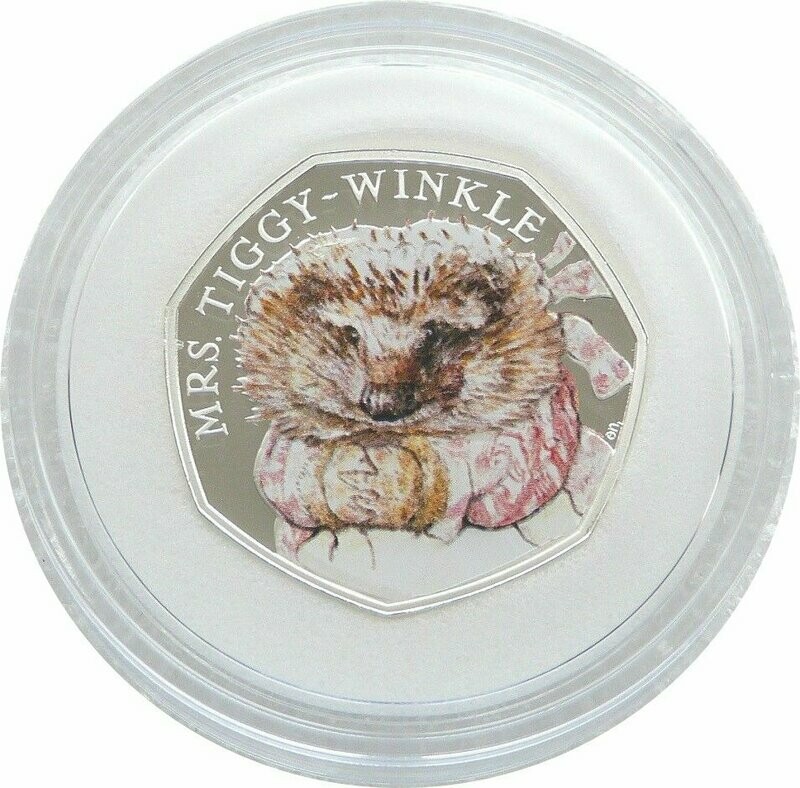 2016 Mrs Tiggy-Winkle 50p Silver Proof Coin Box Coa