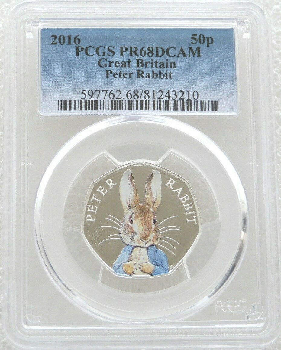2016 Peter Rabbit 50p Silver Proof Coin PCGS PR68 DCAM