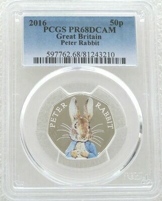 2016 Peter Rabbit 50p Silver Proof Coin PCGS PR68 DCAM