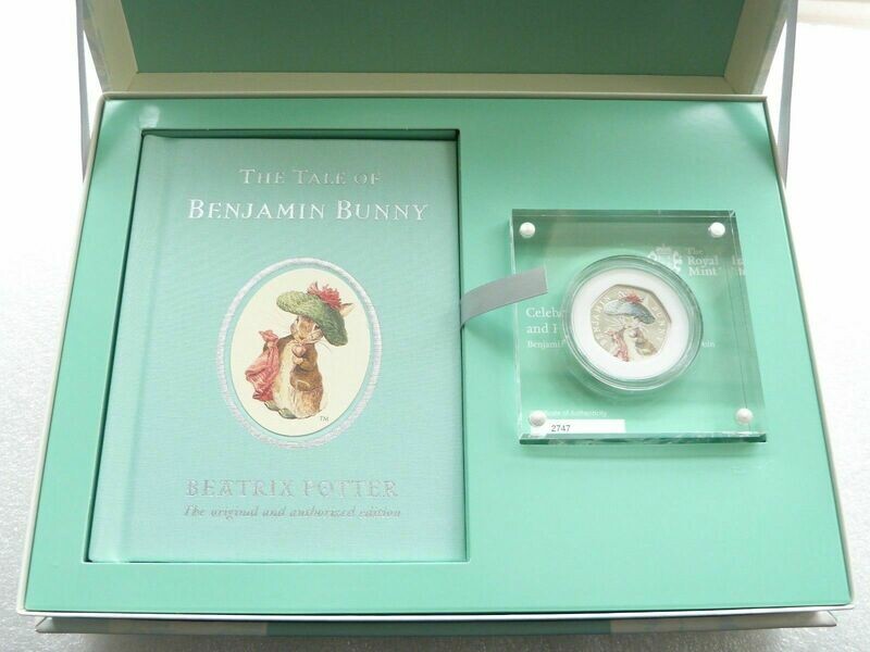 2017 Benjamin Bunny Deluxe 50p Silver Proof Coin Box Coa 2017 Benjamin Bunny Deluxe 50p Silver Proof Coin Box Coa