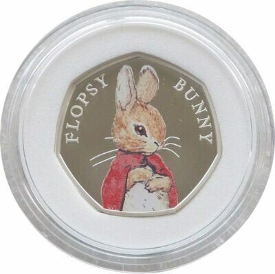 2018 Flopsy Bunny 50p Silver Proof Coin Box Coa
