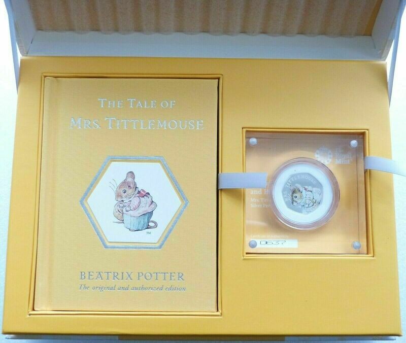 2018 Mrs Tittlemouse Deluxe 50p Silver Proof Coin Box Coa 2018 Mrs Tittlemouse Deluxe 50p Silver Proof Coin Box Coa
