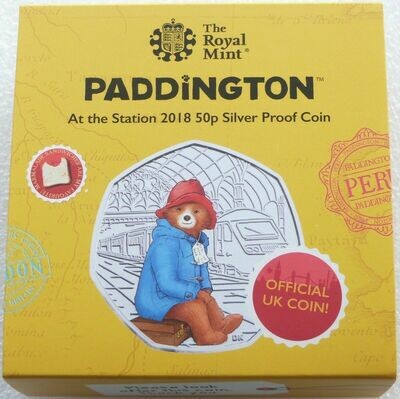 2018 Paddington at the Station 50p Silver Proof Coin Box Coa