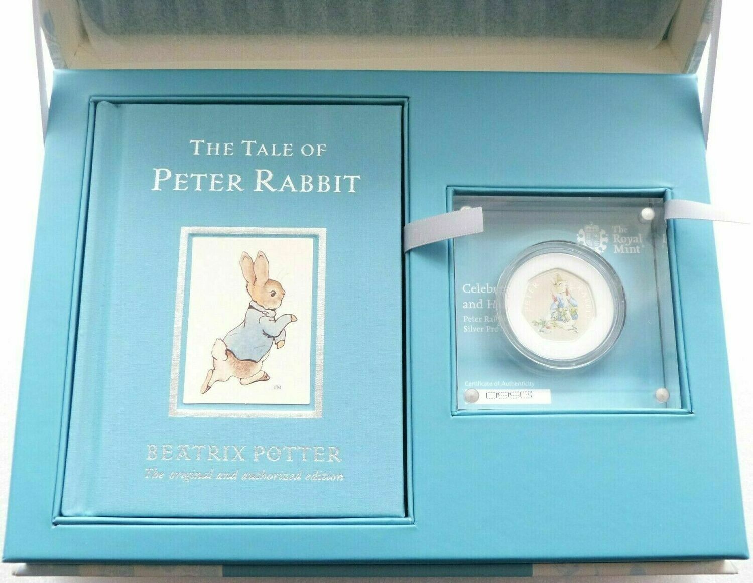2018 Peter Rabbit Deluxe 50p Silver Proof Coin Box Coa