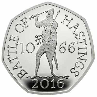 2019 Battle of Hastings 50p Silver Proof Coin - 2016