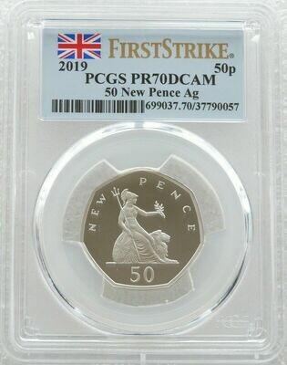 2019 Britannia New Pence 50p Silver Proof Coin PCGS PR70 DCAM First Strike