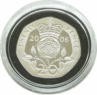 2006 Crowned Tudor Rose 20p Silver Proof Coin