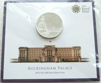 2015 British Buckingham Palace £100 Silver 2oz Coin Mint Pack