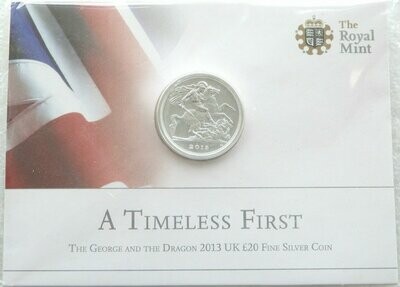 2013 St George and the Dragon £20 Silver Coin Mint Pack Sealed