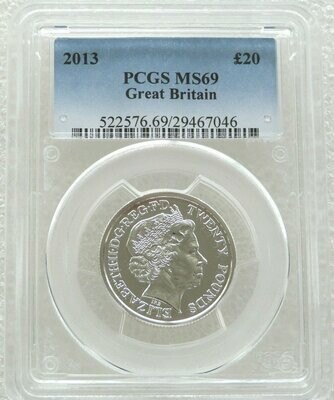 2013 St George and the Dragon £20 Silver Coin PCGS MS69