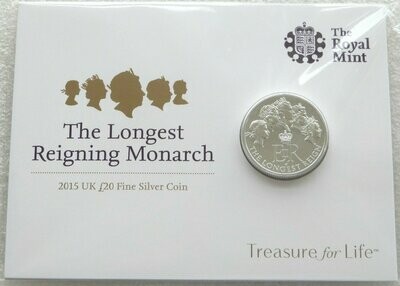 2015 Longest Reigning Monarch £20 Silver Coin Mint Pack Sealed