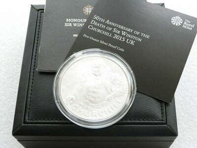 2015 Winston Churchill £10 Silver Proof 5oz Coin Box Coa