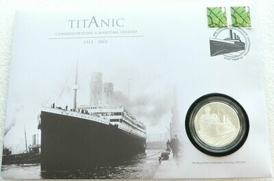 2012 Alderney Titanic £5 Silver Proof Coin First Day Cover