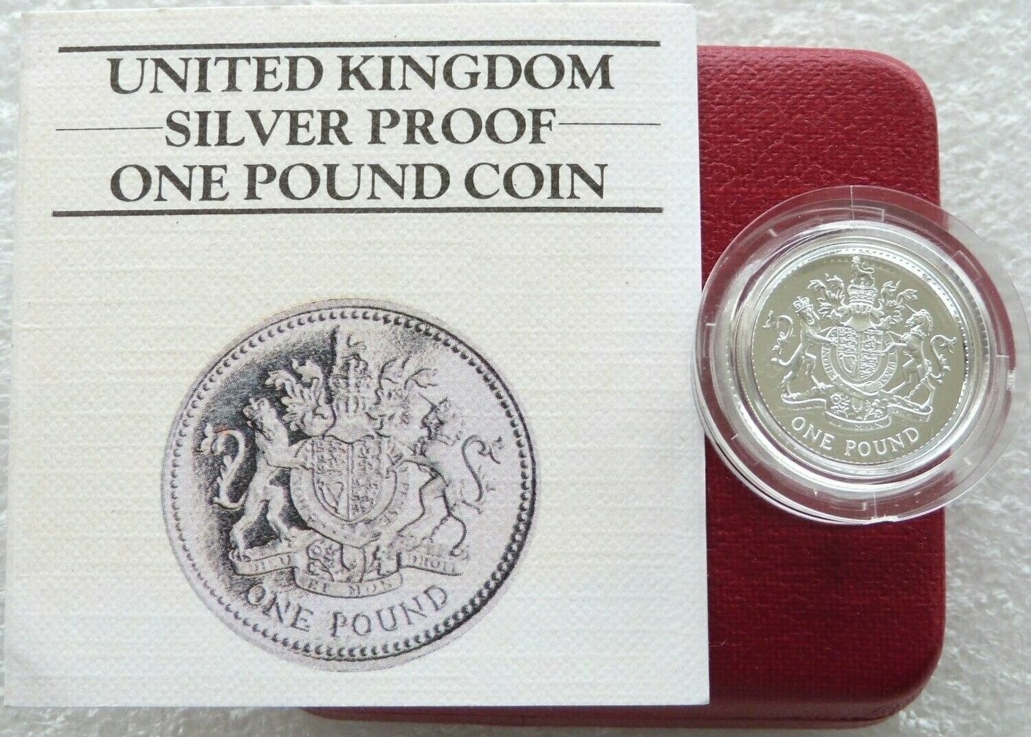 1983 Royal Arms £1 Silver Proof Coin Box Coa