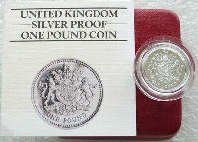1983 Royal Arms £1 Silver Proof Coin Box Coa