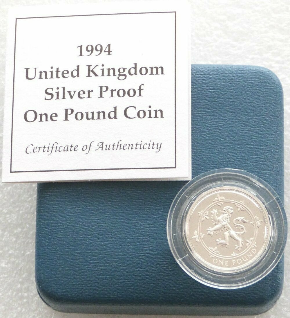 1994 Scottish Rampant Lion £1 Silver Proof Coin Box Coa