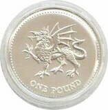 2000 Welsh Dragon £1 Silver Matte Proof Coin