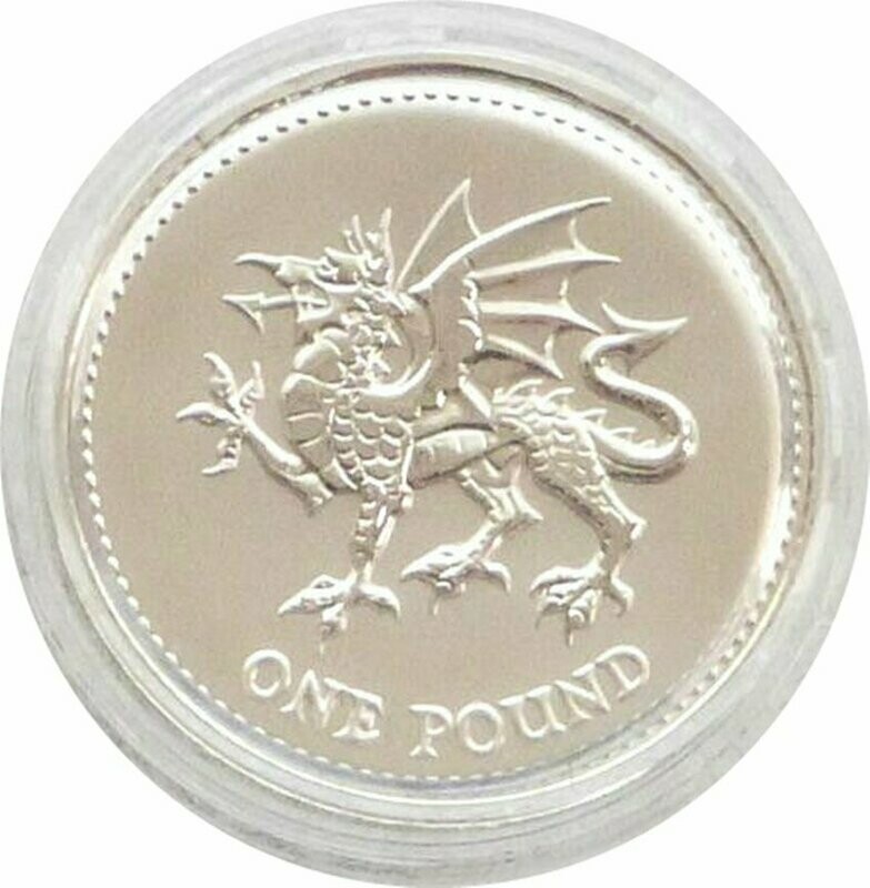 2000 Welsh Dragon £1 Silver Matte Proof Coin