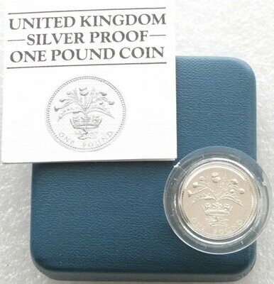 1984 Scottish Thistle £1 Silver Proof Coin Box Coa