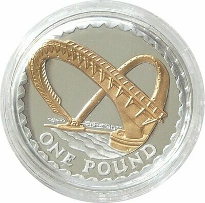 2008 Gateshead Millennium Bridge £1 Silver Gold Proof Coin