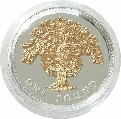 2008 English Royal Oak Tree £1 Silver Gold Proof Coin