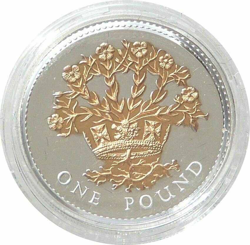 2008 Irish Flax Plant £1 Silver Gold Proof Coin