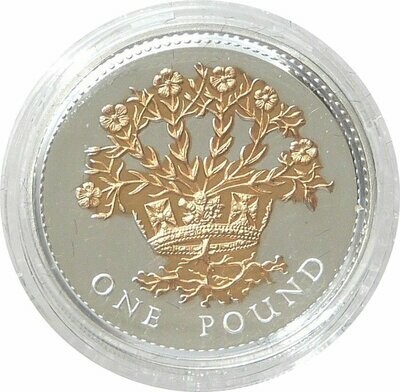 2008 Irish Flax Plant £1 Silver Gold Proof Coin