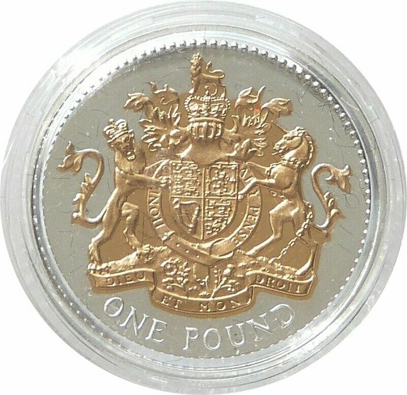 2008 Royal Arms £1 Silver Gold Proof Coin